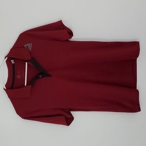 Reebok small red speedwick athletic short sleeve polo shirt